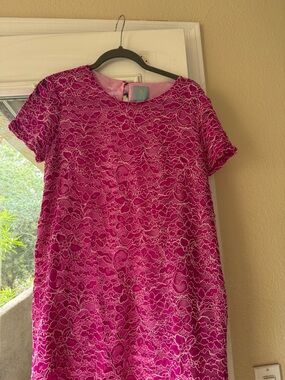CeCe Fuchsia Pink Lace Dress